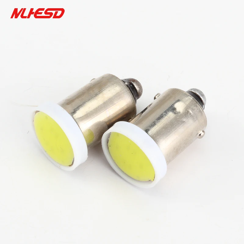 

10pcs T11 363 BA9S COB Round 3D Led T4W 1 SMD Car License Plate Light Turn Signal Bulb Parking Lights Door Lamp White DC12V
