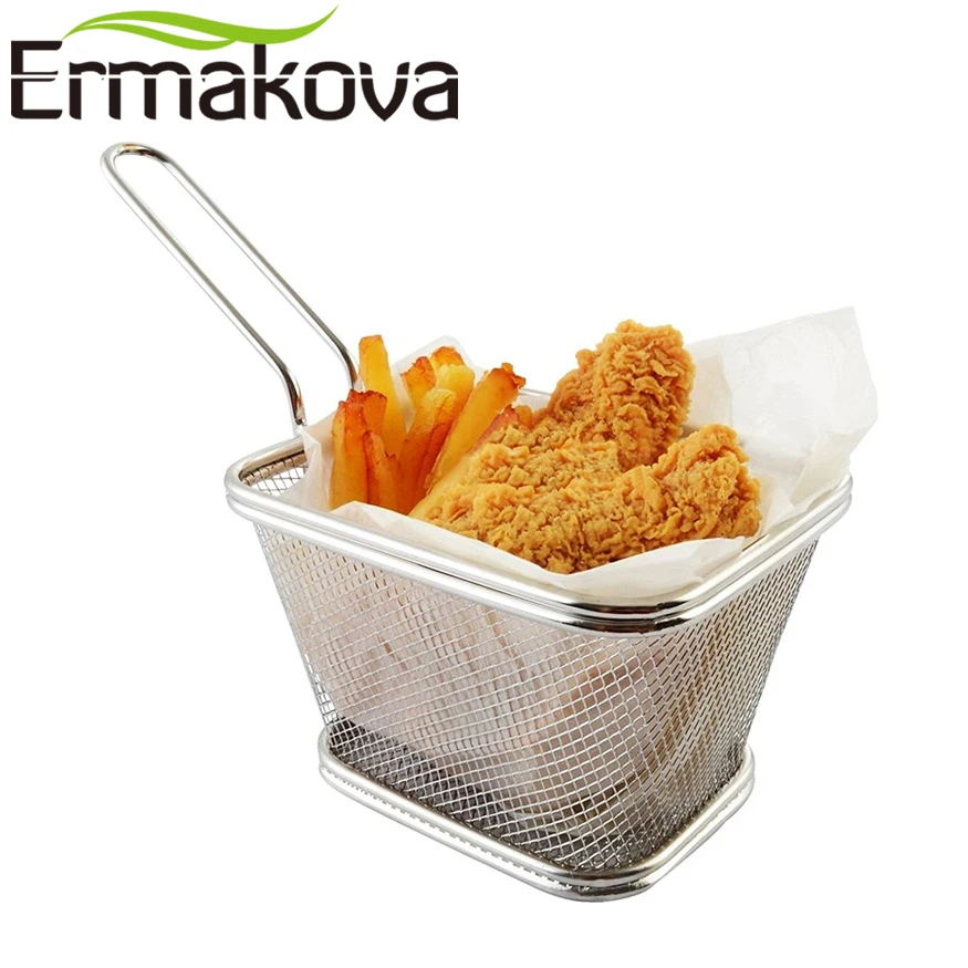 ERMAKOVA набор из 2 корзина для картофеля фри сетка нержавеющей стали ситечко куриных