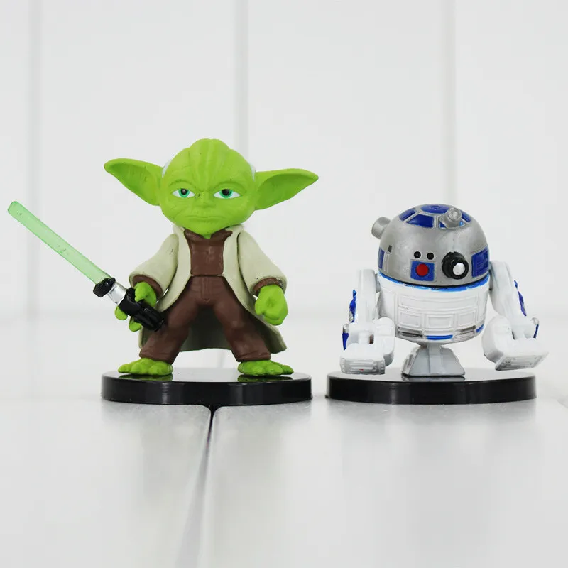 4 шт./лот Пробуждение силы Дарт Вейдер Мастер Йода R2-D2 робот Коллекционные Фигурки ПВХ Коллекция игрушки Рождественский подарок