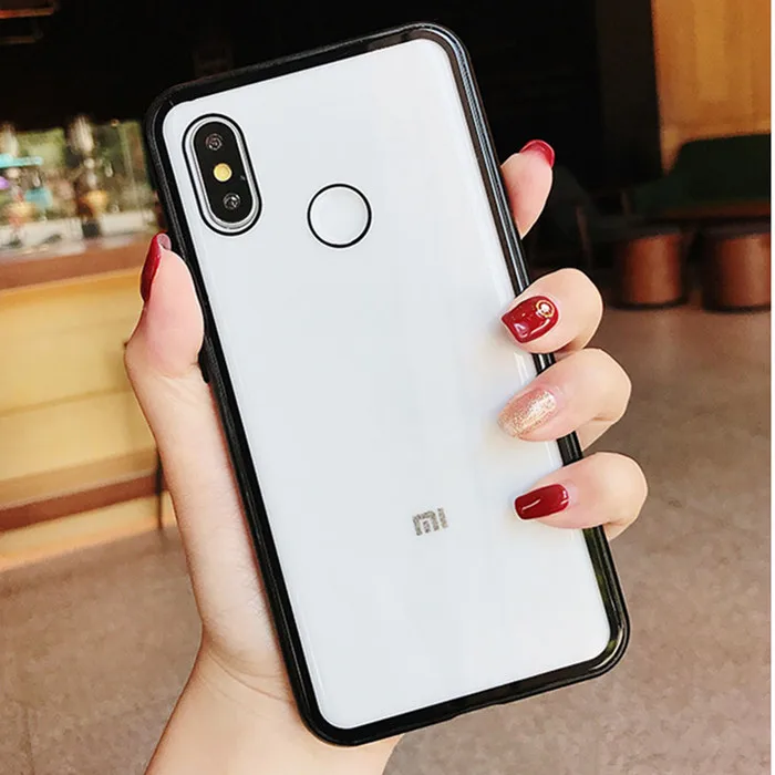 Transparent Black Магнитный адсорбционный чехол для телефона Xiaomi Redmi Note 5 Алюминиевый металлический бампер закаленное стекло Капа для Xiaomi Mi8 8 SE флип-чехол s - Цвет: Transparent Black