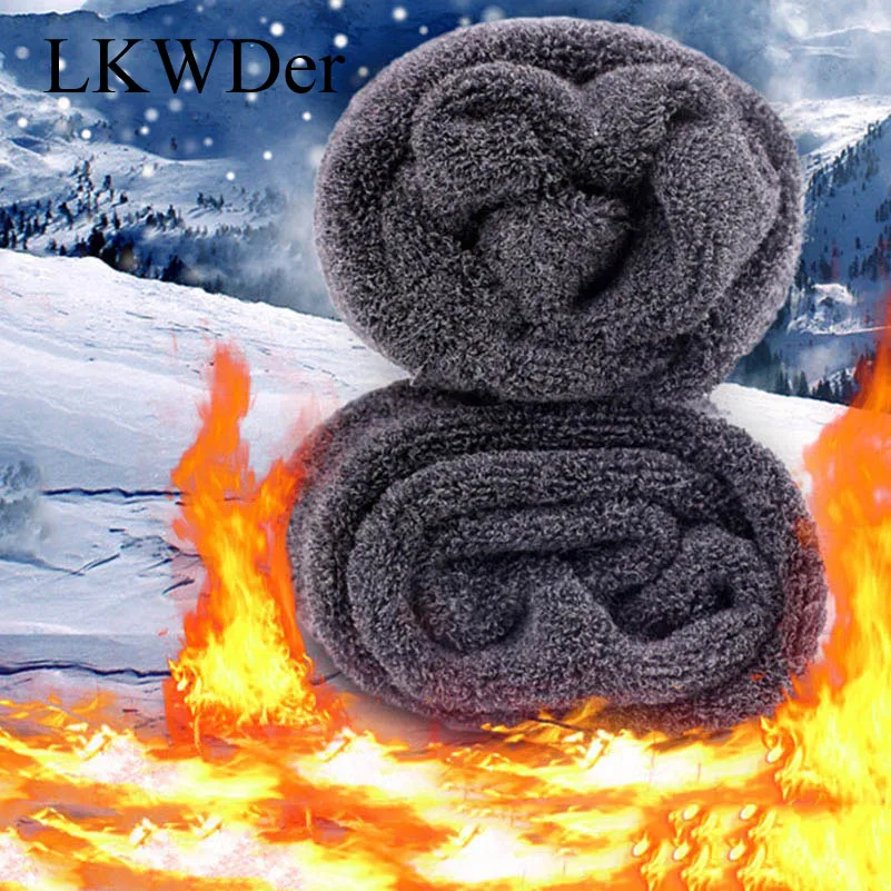 

LKWDer 4 Pairs Men's Cotton Thicken Terry Socks In The Tube Pulling Socks Winter Warm Towels Socks Men Calcetines Hombre No Box