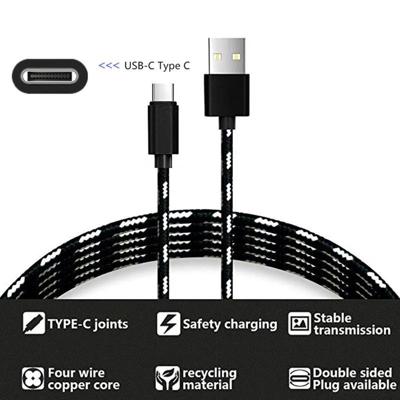 USB кабель для быстрой зарядки 2 м Тип C телефонов Samsung galaxy S10 S9 S8 A8 2018 A7 A3 A5 2017 Axon 7 mini