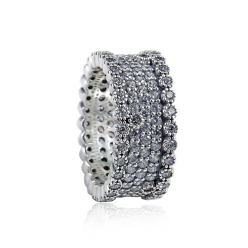 

New Collection Hot Sale Top Quality CZ Paving Luxurious Shinning Big 925 Sterling Silver Ring for Women ANNIVERSARY SALE 2018