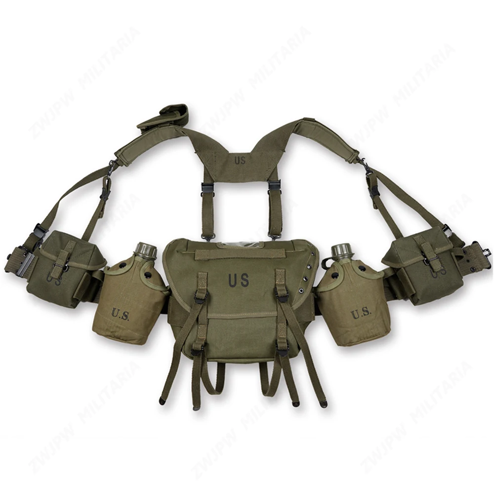 Vietnam War U.S. M1956 M1961 M16A1 Fieldgear Packages Equipment  Belt length 125cm Backpack Length 24cm Width 22cm Thickness 15