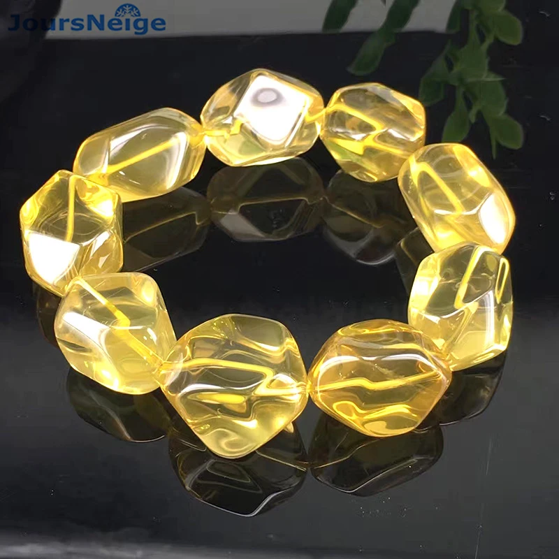 

Wholeasale, изящные желтые браслеты с натуральным кристаллом, яркие геометрические браслеты ручной работы, для женщин и мужчин, модные простые ювелирные изделия