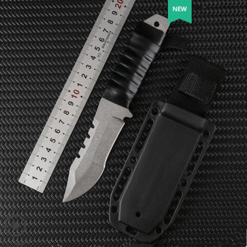 Тактический нож фиксированный черный карманный дамасский для дайвинга походные