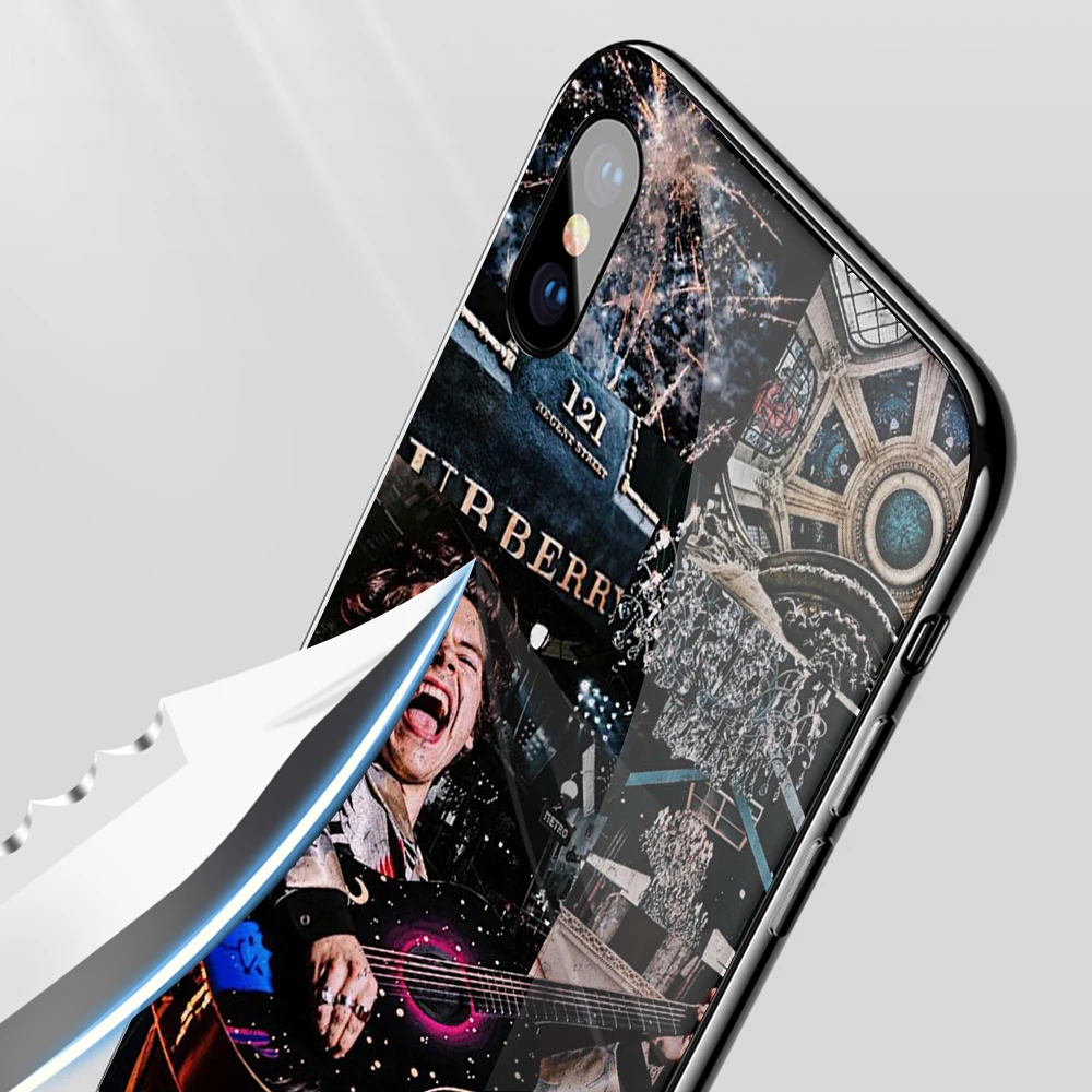 WEBBEDEPP One Direction в виде татуировки Harry Styles» закаленное Стекло чехол для Apple iPhone 6 6S 7 8 плюс 5 5S SE XR X XS 11 Pro MAX чехол