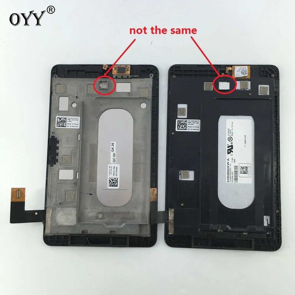 

used LCD Display Panel Screen Monitor Touch Screen Digitizer Glass Assembly with frame For Dell Venue 7 T01C 3740 3730