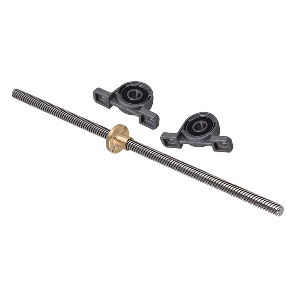 

250mm Length 8mm Dia Silver Horizontal Lead Screw Rod & Pillow Block Mounted Bearing for 3D Printer Set of 3