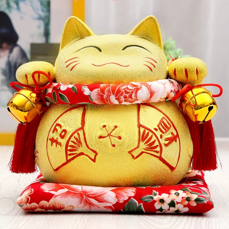 Поделки искусство домашнее украшение Золотой Кот удача Подлинная японская