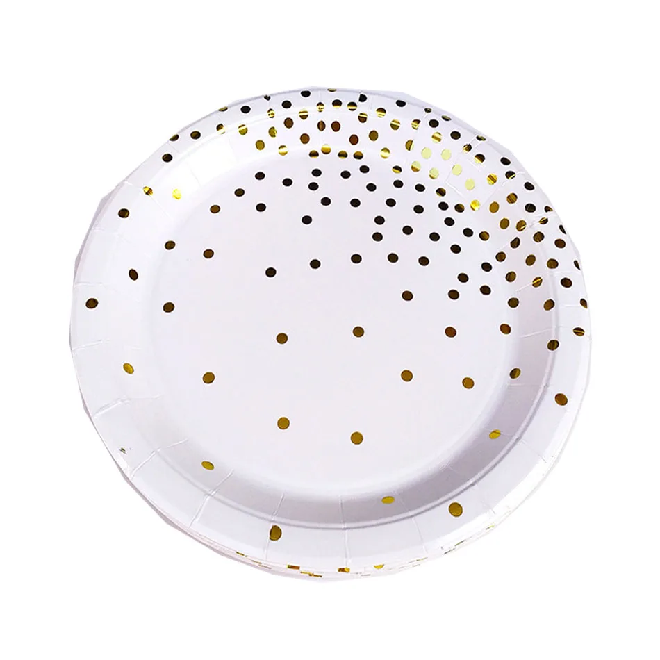 9inch plate 10pcs 70 шт. день Рождения Розовое Золото одноразовые партии набор посуды одноразовые бумажные стаканчики тарелки салфетки трубочки дети подарки на день рождения Горячая Распродажа - Цвет: 9inch plate 10pcs