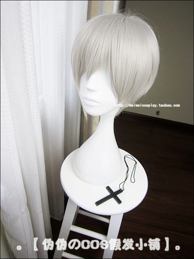 Парик для косплея Owari no Seraph Of The End Hiiragi Shinya Hiragi из коротких серебристо серых