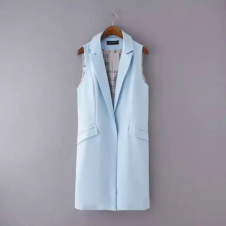 Осень 2016 женский костюм Alpha карамельных цветов жилет с отложным воротником