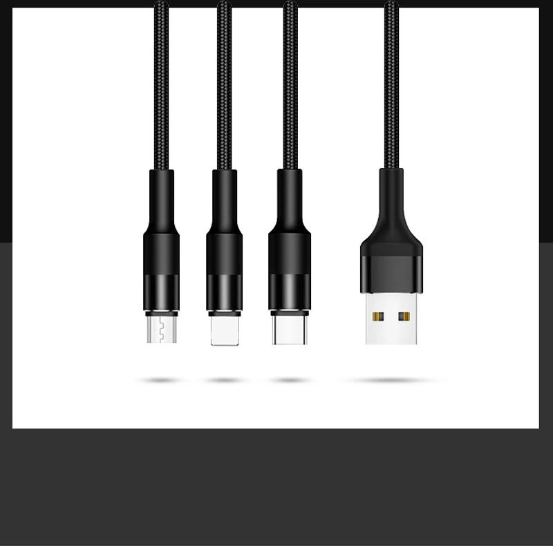 CANDYEIC Micro USB TYPE-C 3 в 1 USB кабель для IPhone 8 X samsung S10 Xiaomi 9 Redmi K20Pro OnePlus 7 6 телефонный провод зарядное устройство