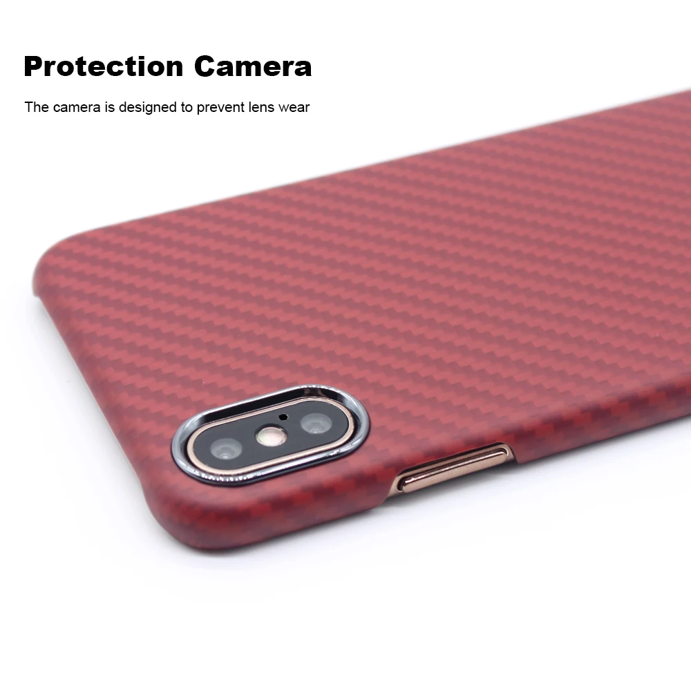Для iPhone X Case Роскошный тонкий карбоновый чехол Защитный Телефон арамидное