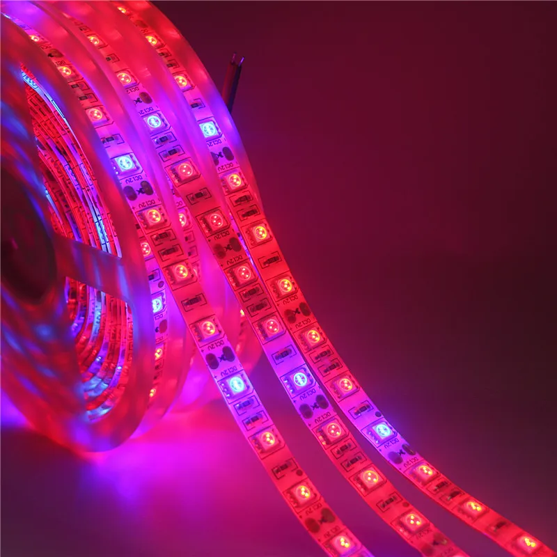 Фото Dc12в светодиодные Фито лампы полный спектр полосы света 60 светодиодов/м 5050 чип LED
