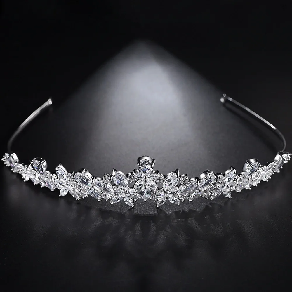 Новые роскошные свадебные кристалл тиара Коронки Принцесса Queen Pageant Ясно CZ