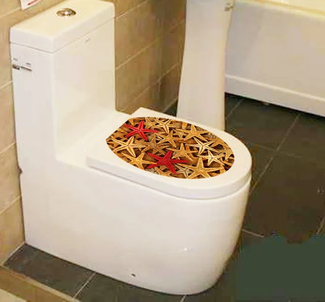 [Fundecoration] водостойкая наклейка для туалета с морской звездой украшения ванной