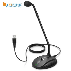 Компьютерный микрофон Fifine, usb, гибкий, 360 дюйма, гусиная шея, для трансляции, конференций, записи видео, игр