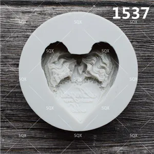 Love Angel силиконовая форма, инструмент для украшения торта, форма для шоколада, форма для помадки 1534-37 - Цвет: 1537