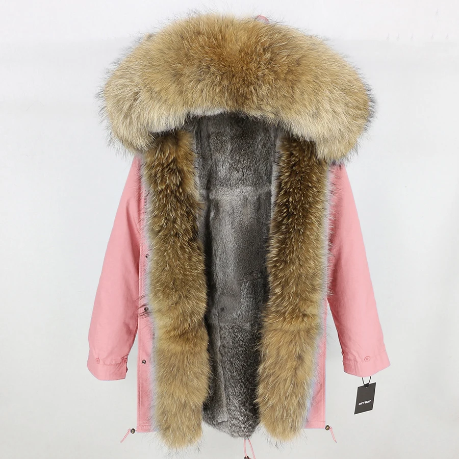 7 OFTBUY, пальто с натуральным мехом, длинная парка, зимняя куртка для женщин, воротник из натурального меха енота, капюшон, подкладка из меха серебристого кролика, уличная одежда, бренд - Цвет: 7