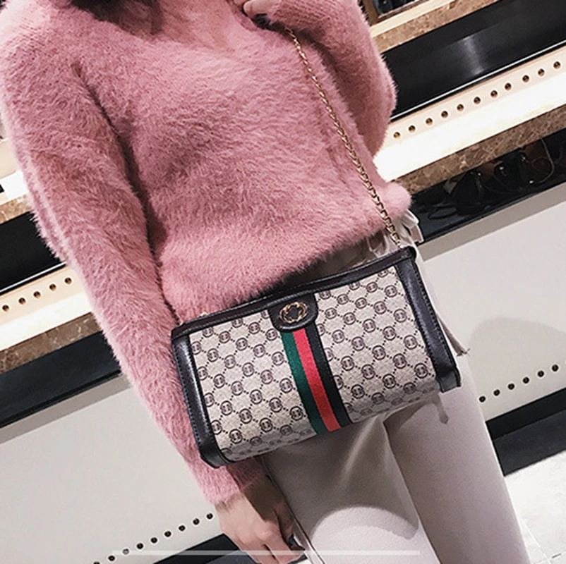 Роскошные Для женщин сумка сумки на ремне со вставками flroal цепи Crossbody Сумки из