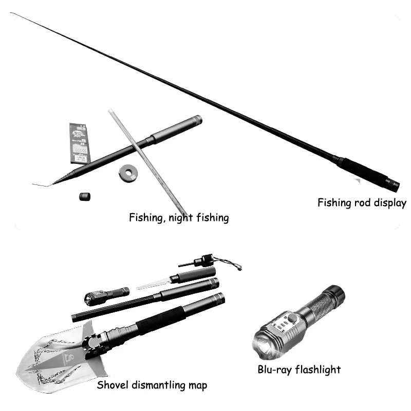 Набор для рыбалки на открытом воздухе Лопата многофункциональные складные