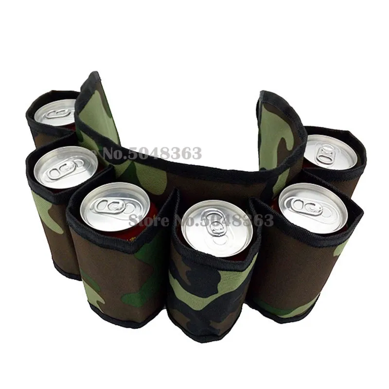 6 Pack Beer Soda Drink Camo Belt Holster Outdoor Bottle Holder Hunting Tactical For Lovers | Спорт и развлечения