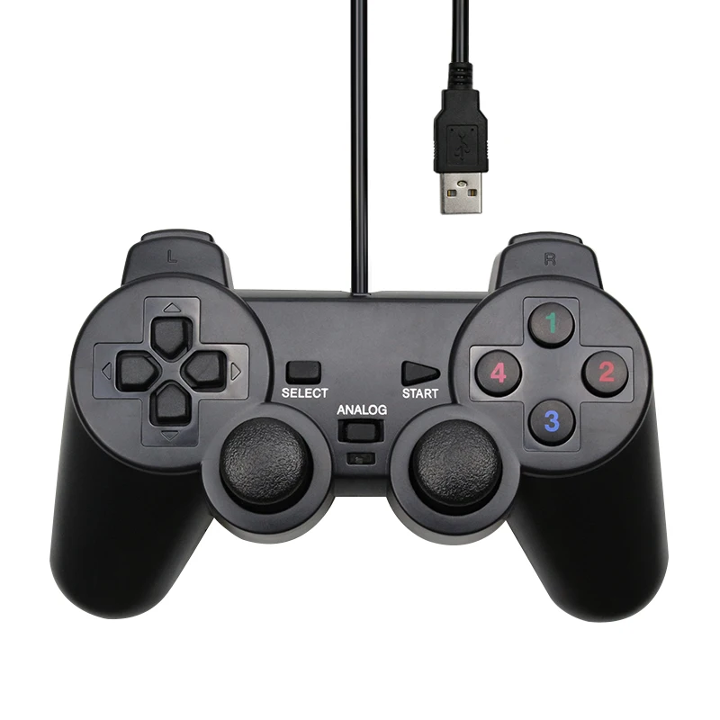 USB проводной контроллер ПК вибрации джойстик для ПК компьютер Ноутбук PC Win/7/8/10/Vista/черный геймпад