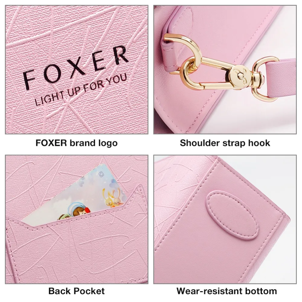 Бренд FOXER новый дизайн женская сумка Qute через плечо Kawaii на для девочки розовая