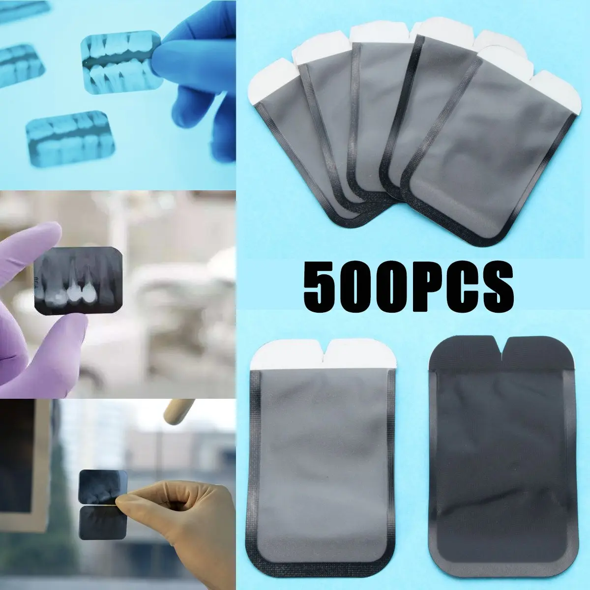 

500pcs Barrier Envelopes Disposable Protective Pouch Cover Bags For Phosphor Plate Dental Digital Ray Scan X Size 2 33x44mm