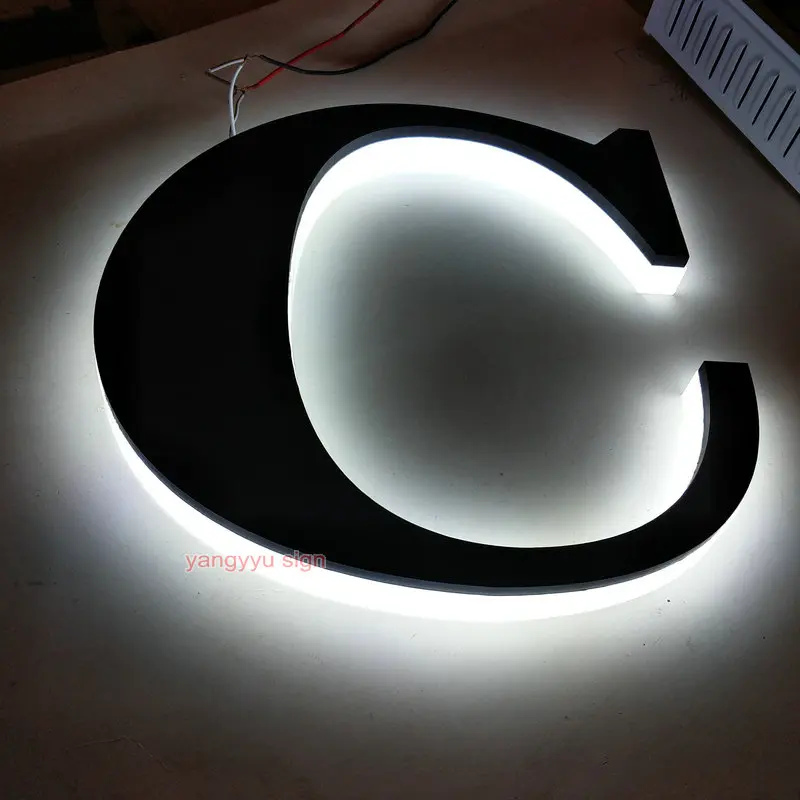 3D stainless steel back lit illuminated lettering signage | Лампы и освещение