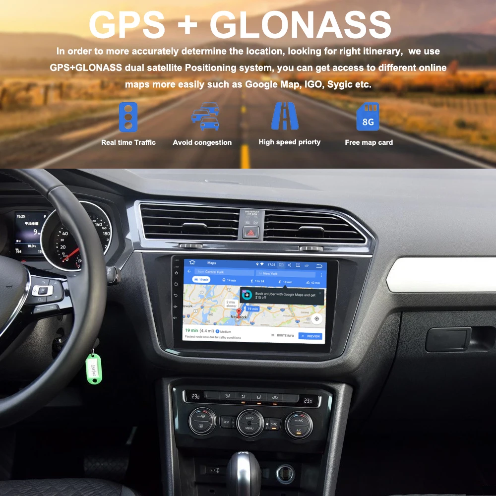 Универсальный автомобильный радиоприемник 9 &quot 2.5D IPS экран Android 8 0 GPS для VW Tiguan
