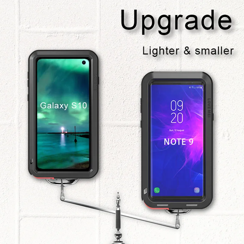 Броня 360 полной защиты чехол для samsung Galaxy S10 плюс Lite Алюминий металл + кремния
