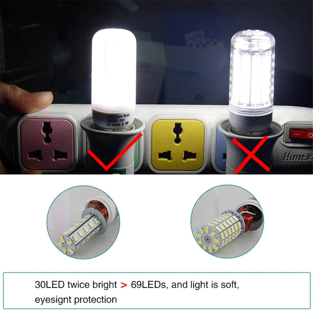 Светодиодная лампа-Кукуруза E27 E14 5736 SMD 220 в 110 В 20 30 46 81 100LED s 3 Вт 5 7 9 12 лампа для