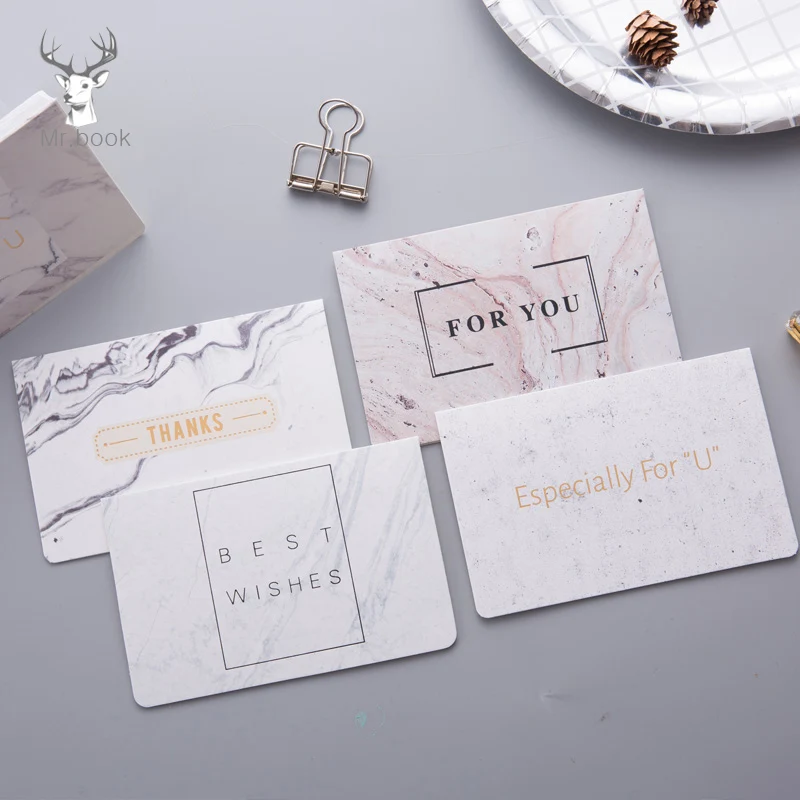 

10pcs/set Marble Texture Bronzing Greeting Card Party Christmas Invitations Cards Kits for Wedding Bridal Shower Birthday