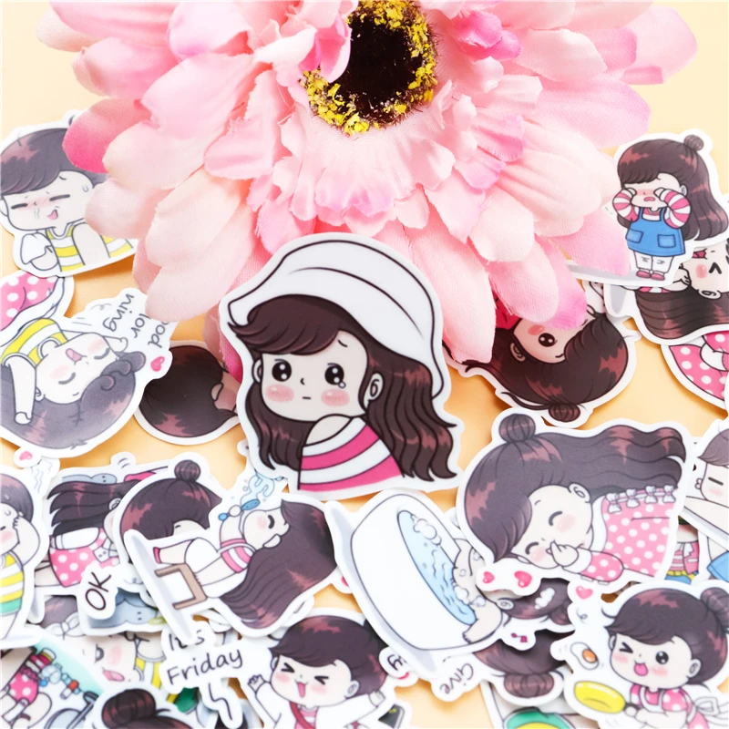 40 шт креативные kawaii самодельные девушки каждый день стикер s/телефон стикер s/декоративные наклейки/DIY ремесло фотоальбомы/водонепроницаемый