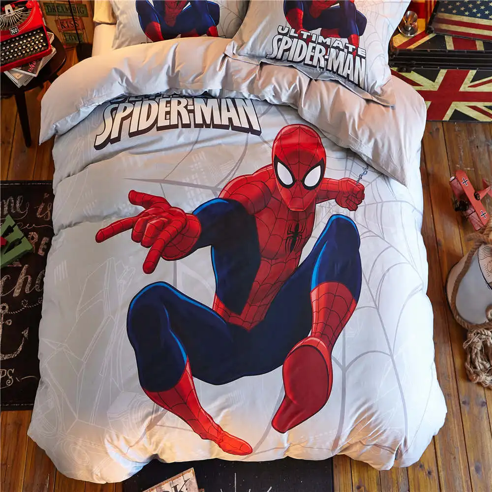 Детское постельное белье с 3d принтом marvel Человек паук односпальное Двухспальное