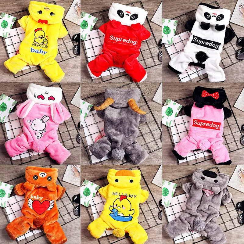 YODE Warm Pet Cat Dog Clothes Christmas New Year Monkey Transform Costume Cute Cartoon Dinosaur panda Fleece Hoodies For Chihu |