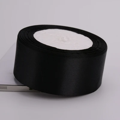 

Оптовая продажа (25 ярдов/рулон), 40 мм, черная односторонняя искусственная декоративная лента, подарок на Рождество, рукоделие