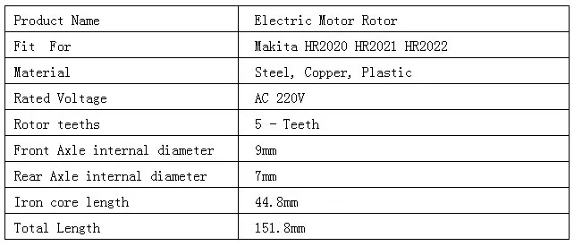 AC 220 V 5-зубы приводной вал электрический молоток ротор якоря для Makita HR2020 HR2021 HR2022, высокое качество