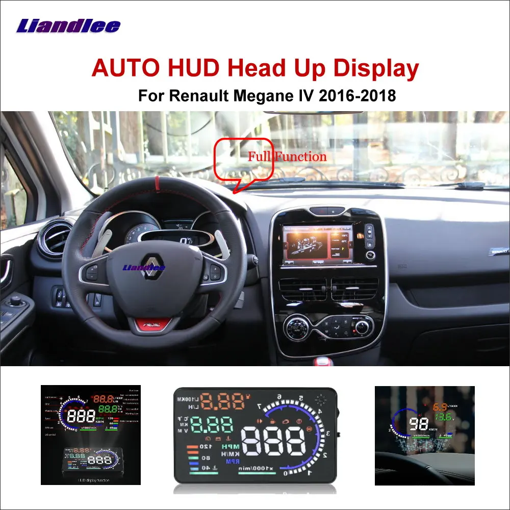 

Liandlee Full Function HUD Car Head Up Display For Renault Megane 2 2011-2018 Safe Driving Screen OBD Data Projector Windshield