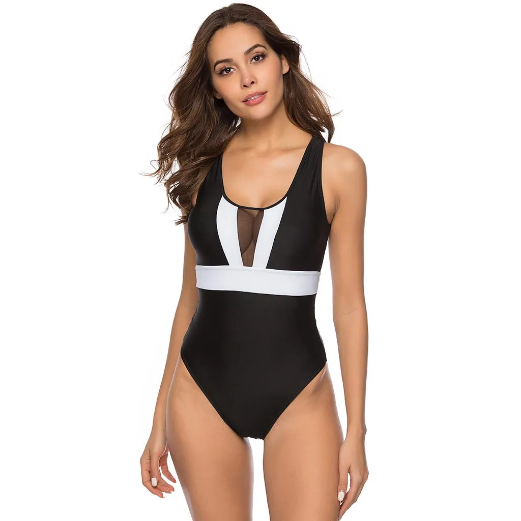 Женский купальник, черный, из кусков, сдельный купальник, женский, сетчатый, Ретро стиль, купальник для женщин, s, сдельный, сексуальный купальник для женщин s