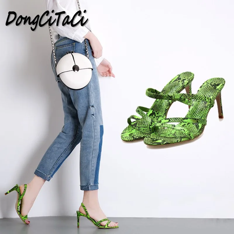 DongCiTaCi/летние модные открытые женские босоножки на высоком каблуке туфли шпильке
