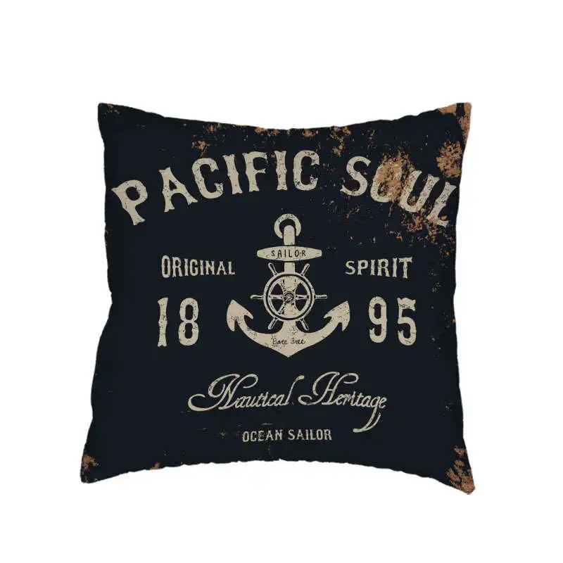 Новый потертый шик деревянный Ретро Якорь подушку Чехол компаса омара краба