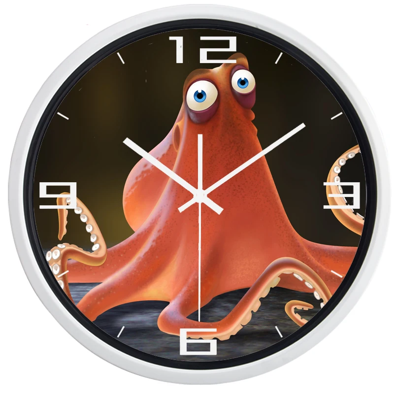 Мультфильм Осьминог картина настенные часы Горячая Мода бесшумные большие для