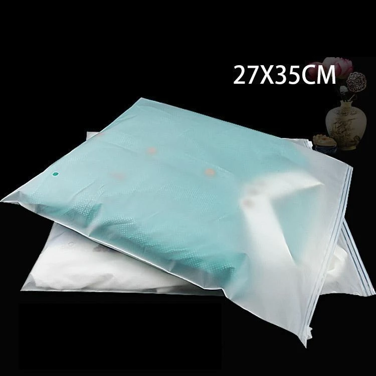 

25pcs/lot-27*35cm Three styles ( Frosted/Clear ) PE plastic zipper bag Clothing storage bag Garment bag