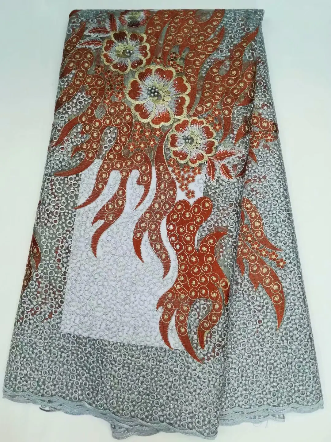 2018 Cheap price African tulle lace flowers pattern rope african french net fabric with stones and beads | Дом и сад