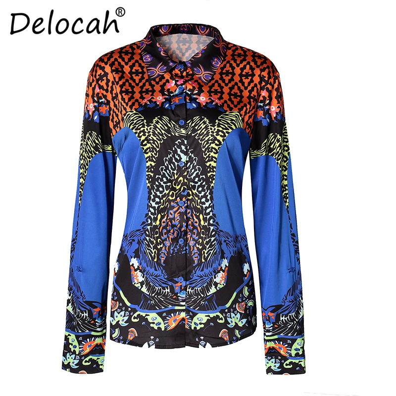 Блузка Delocah 3XL Женская с длинным рукавом Повседневная рубашка модный топ