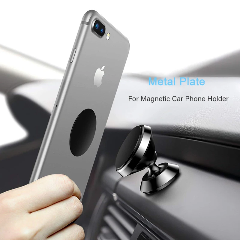 Metal Plate Disk Iron Sheet For Magnetic Car Mount Mobile Cell Phone Holder Magnet Phone Stand Metal Plate Kit With 3M Adhesive